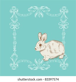 cute bunny frame card