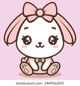 cute bunny for girls shirt design, or children books