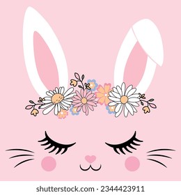 cute bunny graphic for t shirt