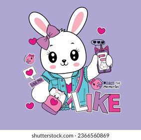 cute bunny graphic tees for girl design 