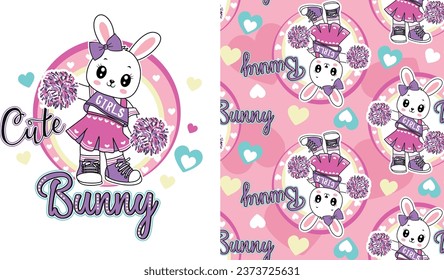 cute bunny graphic tees for girl design sleepwear