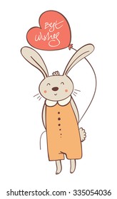 Cute bunny for greeting card, invitation and design