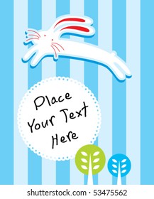 cute bunny greeting tag