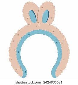 Cute bunny hair hoop vector cartoon illustration isolated on a white background.