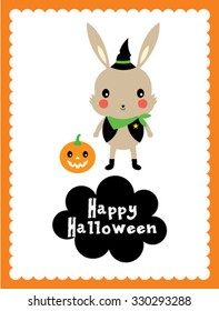 cute bunny halloween card