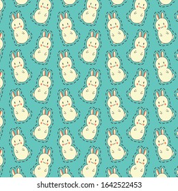 cute bunny hand drawn pattern template vector