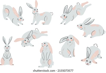 Cute Bunny  Hand drawn vector illustration.