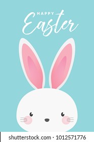 Cute Bunny, Happy Easter Background, Easter Background, Easter Sunday Bunny, Church Background, Easter Greeting Card, Adorable Bunny Rabbit Animal Vector Illustration Background