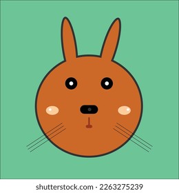 Cute bunny head icon. cute rabbit design..
