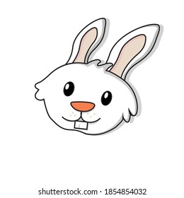 cute bunny head illustration, perfect for logos, icons, design elements, stickers and more