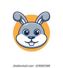 Cute bunny head mascot vector illustration