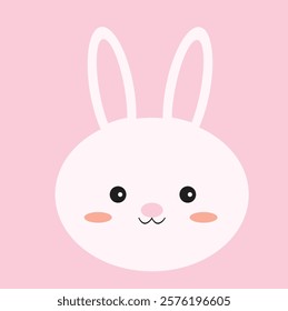 a cute bunny head nursery illustration, perfect for adding a whimsical touch to any baby or children's room decor. 