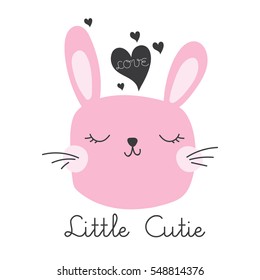 cute bunny head vector drawing