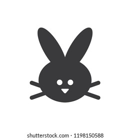 Cute bunny head vector icon