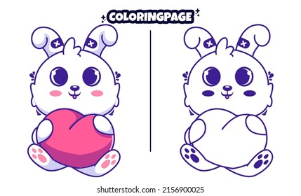 cute bunny hearts with coloring pages suitable for kids