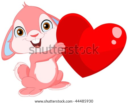 Download Cute Bunny Holding Heart Stock Vector (Royalty Free ...