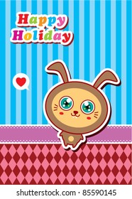 cute bunny holiday