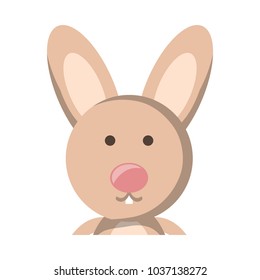 cute bunny icon over white background, colorful design. vector illustration