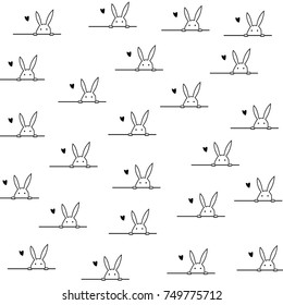Cute bunny icon .rabbit ,linear vector illustration