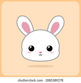Cute bunny icon in vector illustration , for kids stickers and t-shirt designs.