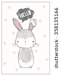 cute bunny illustration for apparel or other uses,in vector. 