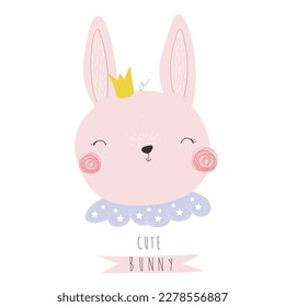 cute bunny illustration artwork design for kids baby print tee