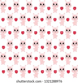 Cute Bunny Illustration Design Pattern Background