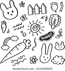 Cute Bunny Illustration with Playful and Adorable Style