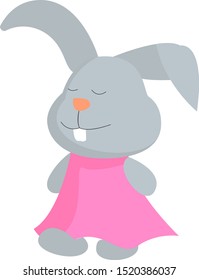 Cute bunny, illustration, vector on white background.