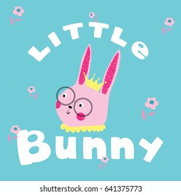 cute bunny illustration vector for print
