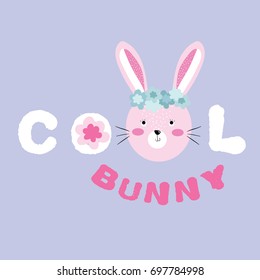 Cute Bunny Illustration Vector Slogan Kids Stock Vector (Royalty Free ...