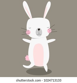 Cute bunny isolated. Happy Easter design. Vector illustration