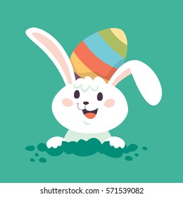 Cute bunny isolated. Happy Easter design. Vector illustration