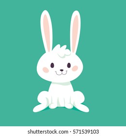 Cute bunny isolated. Happy Easter design. Vector illustration.