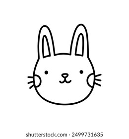 Cute bunny isolated on a white background. Vector hand-drawn illustration in doodle style. Perfect for decorations, logo, various designs.