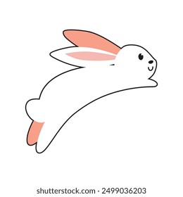 cute bunny jumping vector illustration