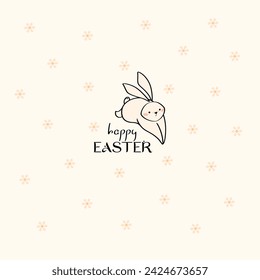 Cute bunny with the lettering - Happy Easter