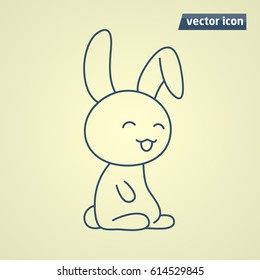 cute bunny line art vector illustration