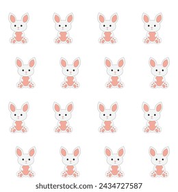 cute bunny, little rabbit vector