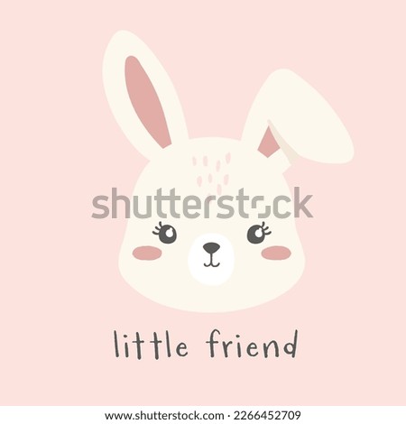cute bunny, little rabbit vector 