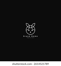 Cute bunny logo design vector image