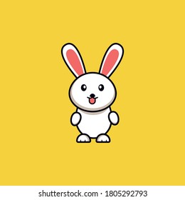 cute bunny logo vector illustration. rabbit logo design.
