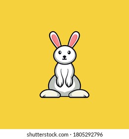 linda ilustración vectorial del logotipo del conejo. diseño de logotipo de conejo.