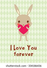 cute bunny i love you forever card