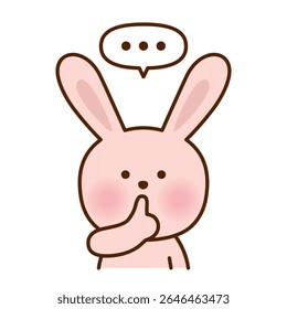 Cute Bunny Making a “Quiet Please” Gesture – Vector