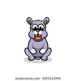 Cute bunny mascot cartoon Illustration 