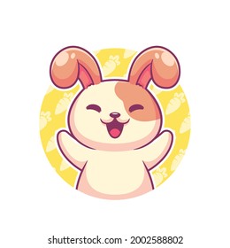 Cute bunny mascot cartoon vector illustration. 