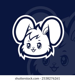 Cute bunny mascot esport logo cartoon