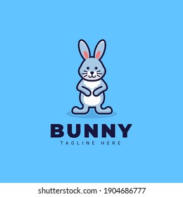 Cute bunny mascot logo, vector illustration eps 10