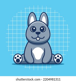 Cute bunny mascot sitting vector illustration